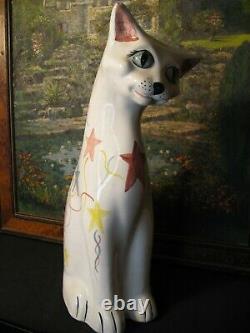 Large CH Brannam Barum Art Pottery Art Deco Cat (Torquay interest)