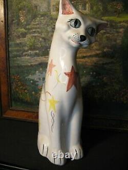 Large CH Brannam Barum Art Pottery Art Deco Cat (Torquay interest)