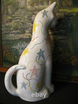 Large CH Brannam Barum Art Pottery Art Deco Cat (Torquay interest)