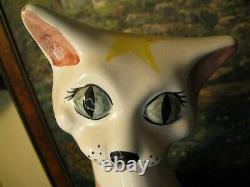 Large CH Brannam Barum Art Pottery Art Deco Cat (Torquay interest)