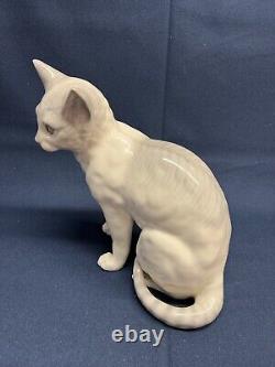 Large Sitzendorf Porcelain Cat Figurine