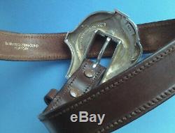 Large Sterling Silver Barry Kieselstein Cord Art Deco Cat's Eyes Buckle Belt