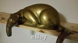 Large Vintage Dolbi Cashier Brass Stylized Panther Cat Sculpture 1980's