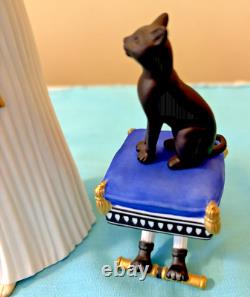 Lenox Porcelain CLEOPATRA & Cat w Bench Legendary Princesses 24 Karot Gold trim