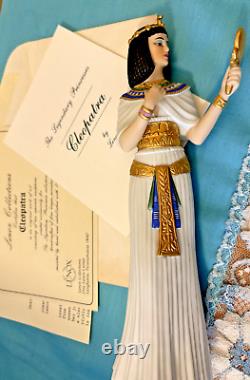 Lenox Porcelain CLEOPATRA & Cat w Bench Legendary Princesses 24 Karot Gold trim
