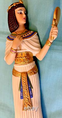 Lenox Porcelain CLEOPATRA & Cat w Bench Legendary Princesses 24 Karot Gold trim