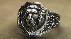 Lion ring Signet ring Signet lion ring Lion jewelry silver lion Animal ring Cat