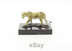 Lioness Pure Hot Cast Pure Bronze Sculpture Animal Figure Statue Big Cat