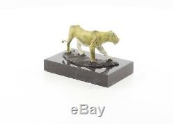 Lioness Pure Hot Cast Pure Bronze Sculpture Animal Figure Statue Big Cat