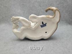 Lladro Vintage Porcelain Figurine Statue Cat Animal Figure Spain Marked Deco