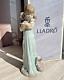 Lladro Vintage Porcelain Figurine Statue Girl With Cats Figure Spain Marked Deco