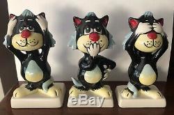 Lorna Bailey Cat Figures Hear See And Speak No Evil