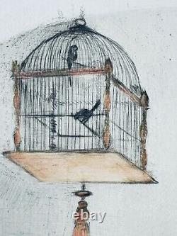 Louis Icart Red Cage no. 75 original 1928 etching with COA
