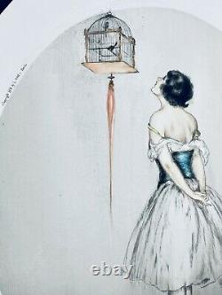 Louis Icart Red Cage no. 75 original 1928 etching with COA