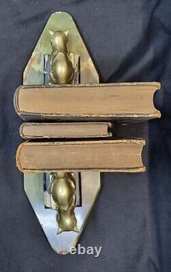 Lovely old bronze art deco cats playing ball bookends