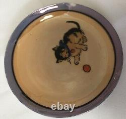 Lustreware Japan Art Deco Children's Cat Tea Set 4 Cups Saucers Teapot Creamer