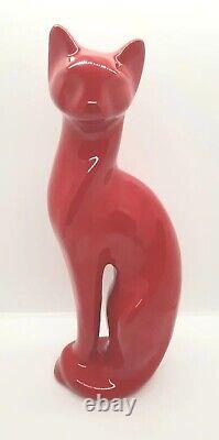 MCM Art Deco Ceramic Figurine Flaming Red