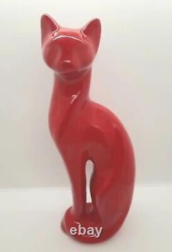 MCM Art Deco Ceramic Figurine Flaming Red