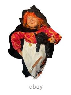 Mark Roberts Halloween Witch with Black Cat Doll Figurine Free Standing