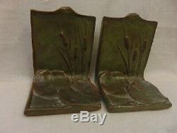 Mcclelland Barclay Art Deco Pair Cat Tails Lily Pad Design Bookends