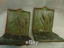 Mcclelland Barclay Art Deco Pair Cat Tails Lily Pad Design Bookends