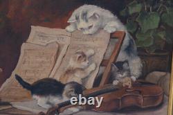 Mehoffer, Family Cats, Antique Painting, Cat Family, Art Deco Painting
