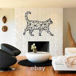 Metal Cat Decor, Geometric Cat Art, Wall Silhouette, Metal Wall Decor 5263