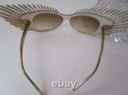 Mikli Paris Cat Eye Lash Sunglasses Lunettes Hand Made France Art Deco Sparkles