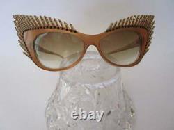 Mikli Paris Cat Eye Lash Sunglasses Lunettes Hand Made France Art Deco Sparkles