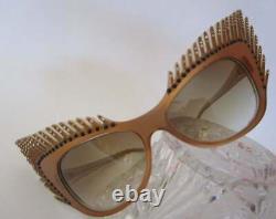 Mikli Paris Cat Eye Lash Sunglasses Lunettes Hand Made France Art Deco Sparkles