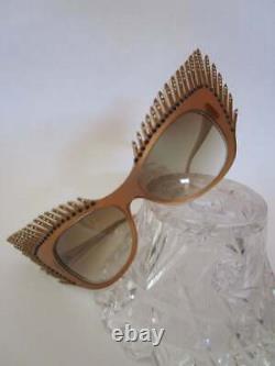 Mikli Paris Cat Eye Lash Sunglasses Lunettes Hand Made France Art Deco Sparkles