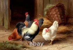 Modern Home Art Wall Decor Hens on The Farm Oil Painting Printed On Canvas Gift