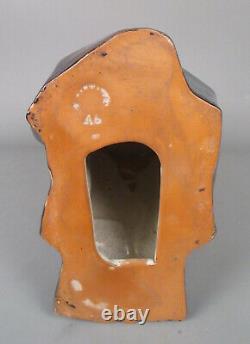 Modernist Art Deco Shearwater Pottery Cubist Cat Walter Anderson Blue Southern