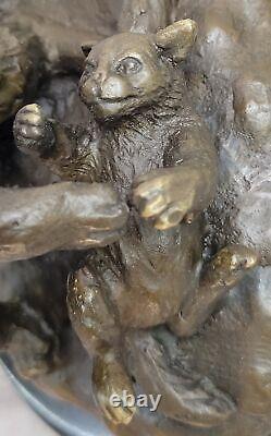 Mother Cat Bronze Sculpture Art Deco Statue Figurine Figure Decor Lost Wax Gift