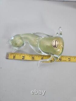 Murano Glass Cat Gold Flecks 24 Karat! (Signed)Love Murano