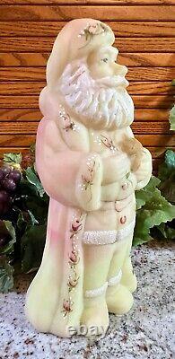 NEW Fenton BURMESE OLD WORLD SANTA WithCAT. HP ROSES1998. QVC