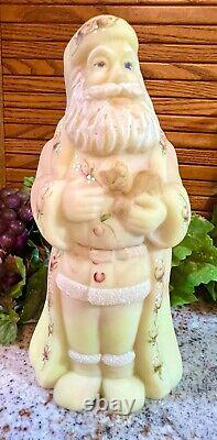 NEW Fenton BURMESE OLD WORLD SANTA WithCAT. HP ROSES1998. QVC