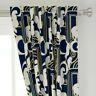 Navy Blue Gold Cats Ornamental Geometrics 50 Wide Curtain Panel By Roostery