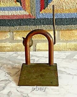 Nessen Chase Art Deco Copper Brass Cat Doorstop Machine Age Sculpture Bookend