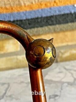 Nessen Chase Art Deco Copper Brass Cat Doorstop Machine Age Sculpture Bookend