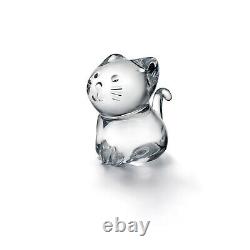 New Baccarat Crystal Minimals Kitty Cat Figurine Clear #2610097 Bnib Save$ F/sh