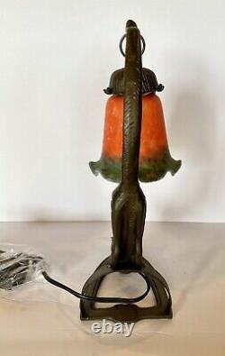 New Crouching Cat Arched Antique Finish Lamp. New in box