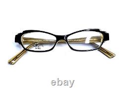 New Jean Lafont Black & Brown Cat Eye Retro Glasses Art Deco France 49 13 142