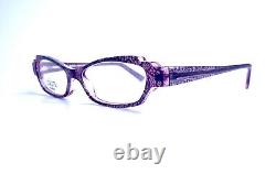 New Jean Lafont Pink & Purple Cat Eye Retro Glasses Art Deco France 49 13 142