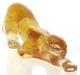 New Lalique Crystal Zeila Panther Cat Sculpture Amber Small #10492800 Brand Nib