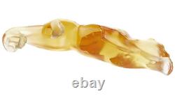 New Lalique Crystal Zeila Panther Cat Sculpture Amber Small #10492800 Brand Nib