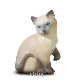 New Lladro Lucky Cat Figurine #8102 Brand Nib Kitten Cute With Base Save$$ F/sh