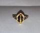 Nice Antique Art Deco 10k Gold Brown Cats Tiger Eye Ring Size 5.5 Maker Mh