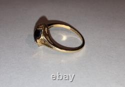 Nice antique art deco 10k gold brown cats tiger eye ring size 5.5 maker MH