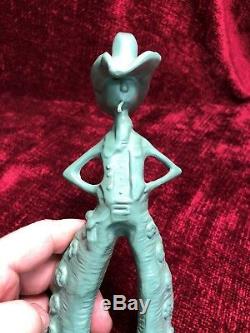 OLD ANTIQUE FRANKART ART DECO COWBOY RODEO GUY GREEN MAN BOOKEND 1920's RARE